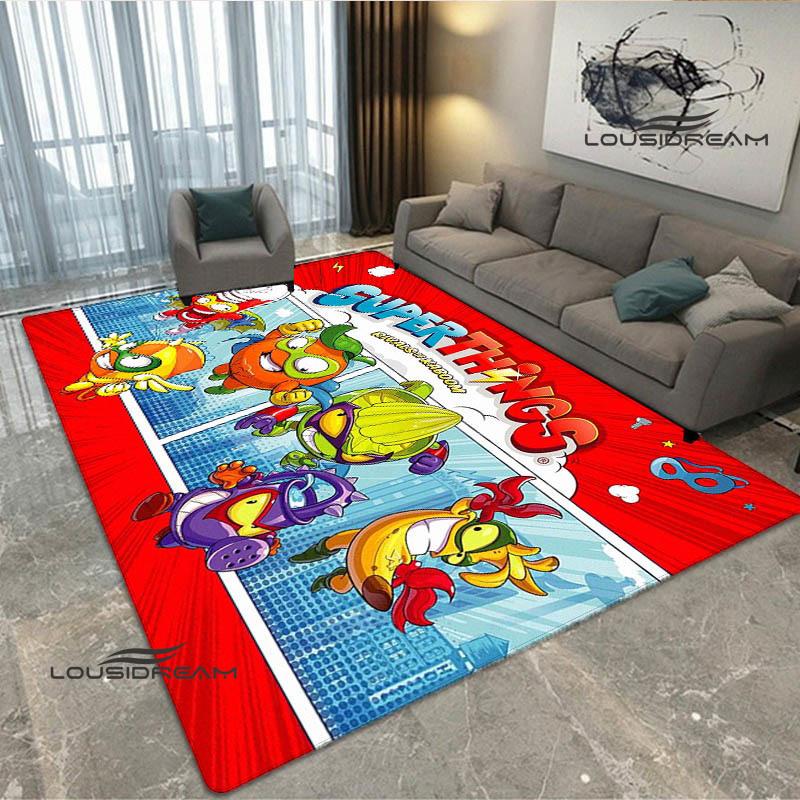 Cute cartoon Super Zings printed carpet Non -slip carpet Yoga mat door mat photography props kitchen mat area rug birthday gift