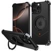 For iPhone 14 Pro Max Case PC+Metal Boardless Phone Back Cover with Kickstand