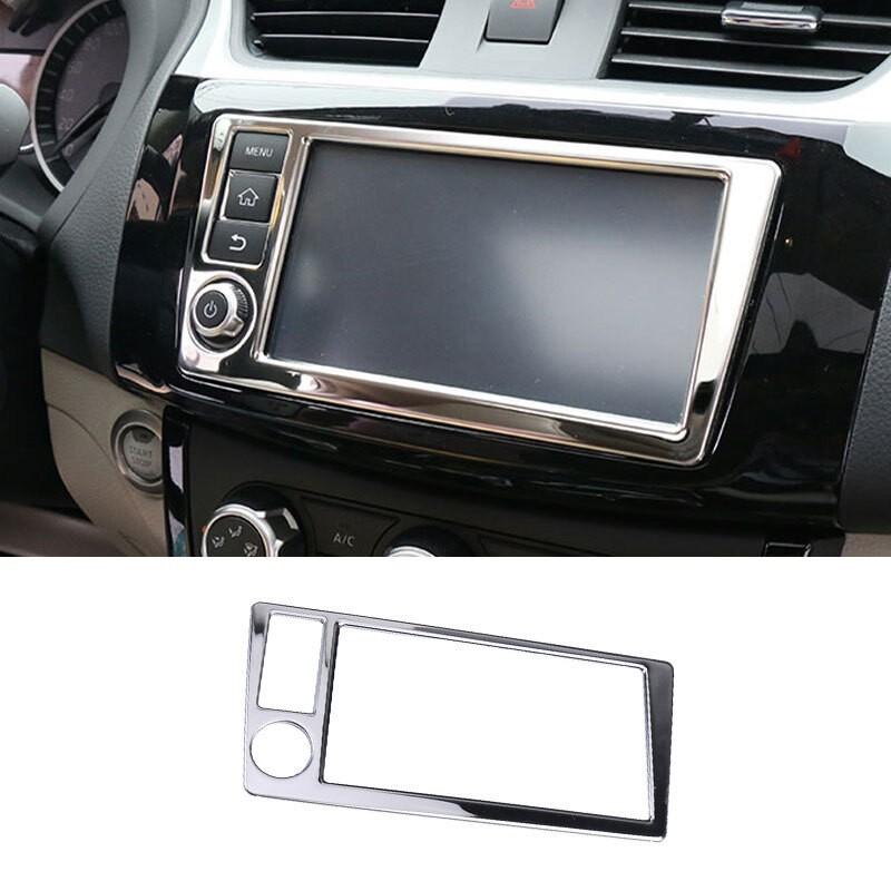 For Nissan Sentra Sylphy 2013 2014-2019 Chrome Central Console Navigation Panel