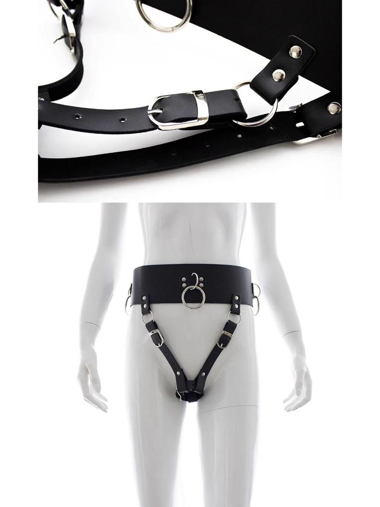 Erotic Wearable Bondage Pants with Massage Stick for SM Training and Pleasure
