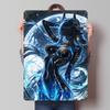 Celestial Horned Woman With Moon Backdrop Tin Plaque Poster Customized Wall Art Retro Vintage Metal Signs for Man Cave Wand Deko