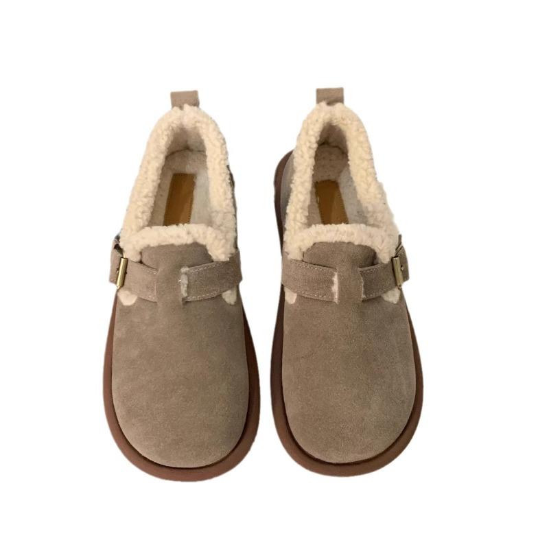 New Women's Thick-soled Shoes with Fleece Warmth, Anti-slip Snow Boots, and Retro Cotton Shoes