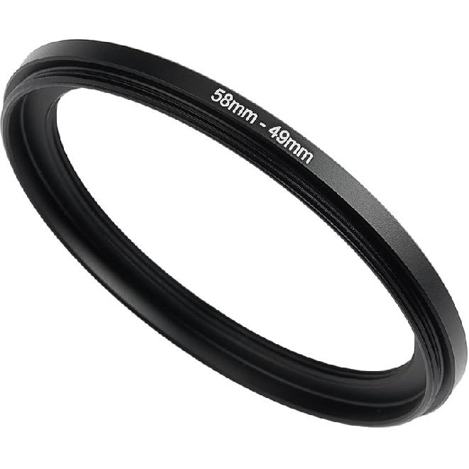 49mm To 58mm Step-Up Ring Filter Adapter for All Brands UV ND CPL Metal Ring Step-Up Rings Adapter Filter (49mm-58mm)
