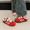 Lightweight Red Platform German Training Shoes Women's Spring 2025 New Flat-soled Lace-up Sports and Leisure Shoes Board Shoes