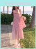 French Elegance Floral Embroidered Sleeveless Dress For Summer Casual Wear