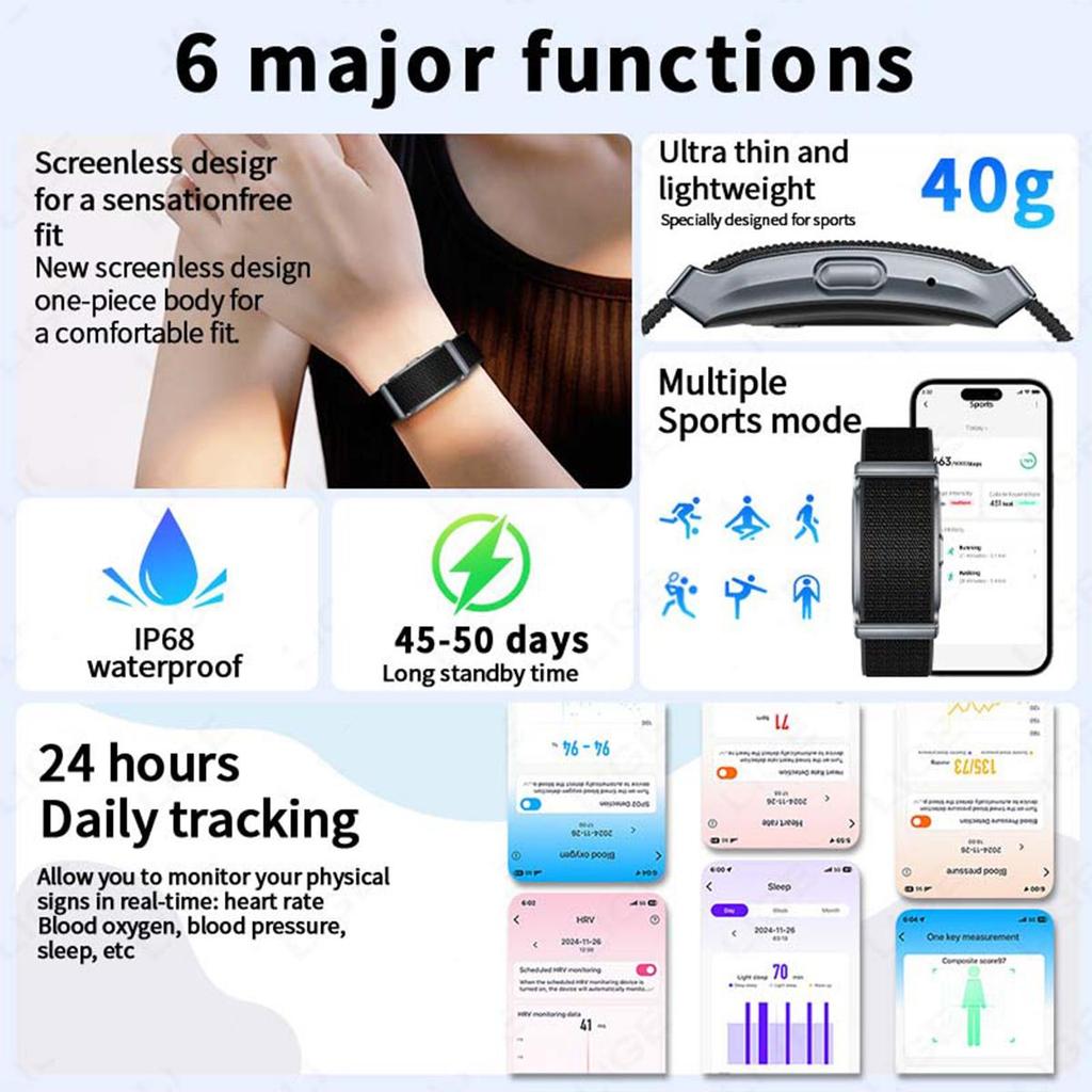 LIGE 's New Smart Bracelet Women's Health Monitoring Smart Bracelet Men's Outdoor Sports Smart Watch