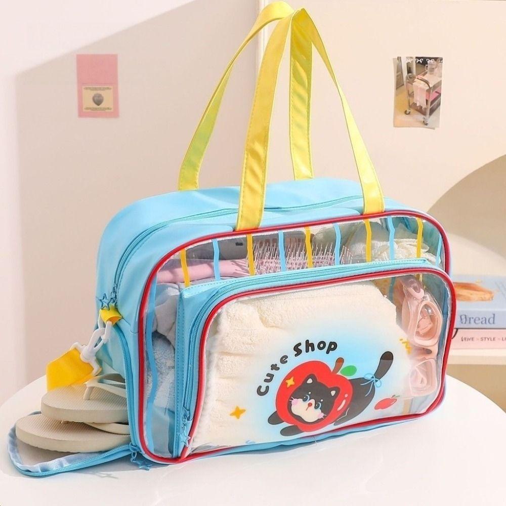 Wet Dry Separation Swim Handbag Shoe Compartment Travel Beach Bag Girls Toiletry Bag Outdoor Use