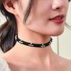 Flower Wreath Thick Neck Ring Choker Collar Retro Patchwork Leather Versatile Pendant