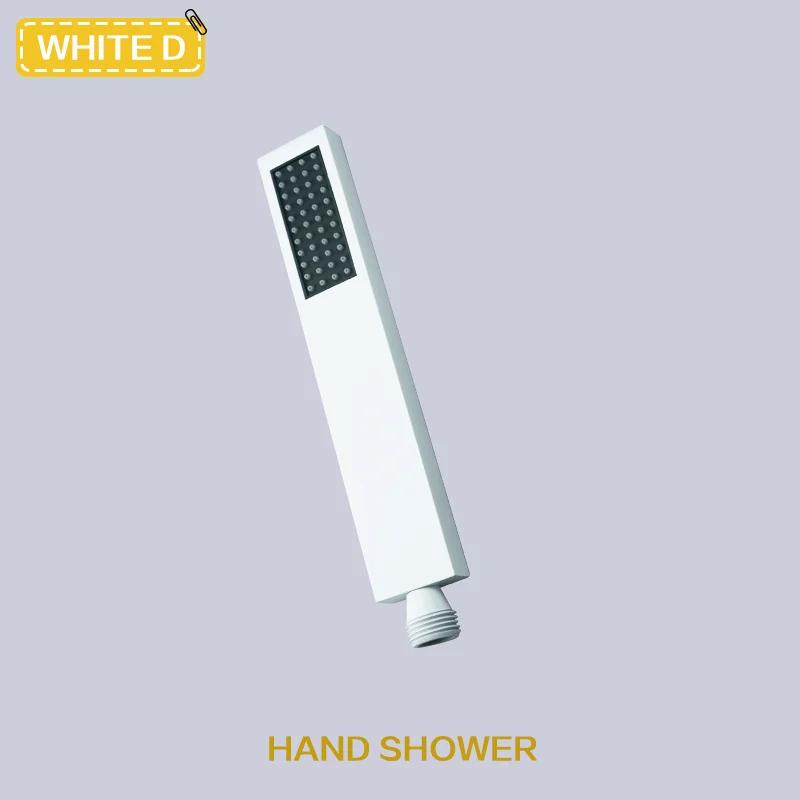 Messing Weiß Handbrause Badezimmer Rund und Eckig Verstellbarer Ständer Handbrause Wandmontage Armatur Zubehör