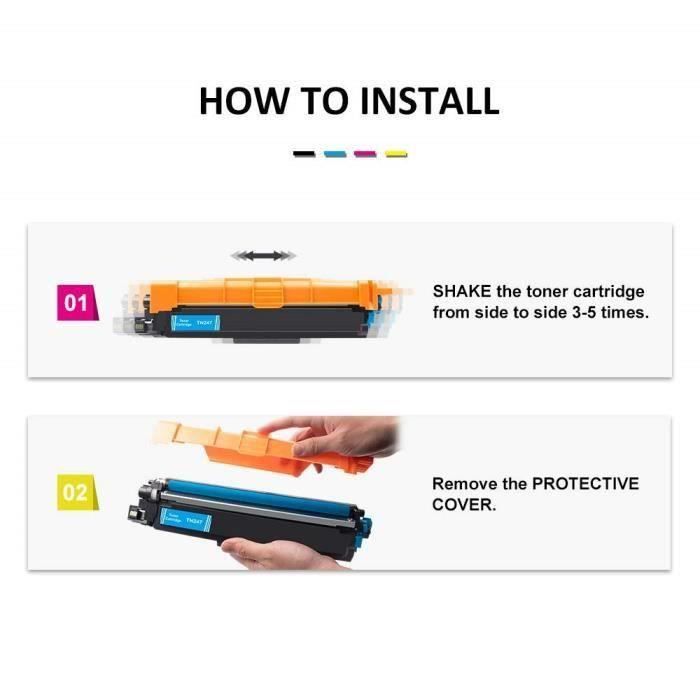 Avec Puce - GPC Image Lot de 4 Toners Remplaçant pour Brother TN247 TN-247 TN243 TN-243 Compatible pour Brother MFC-L3770CDW HL-L3