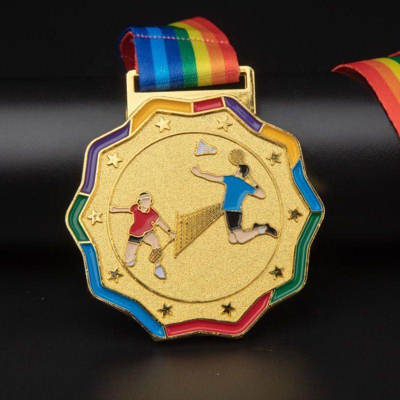 Metal Badminton Medals Custom Medals Gold Silver Bronze Competition Medals
