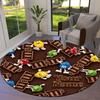 M&M's Custom Name Round Area Rug,Carpet Rug for Living Room Bedroom Sofa Playroom Decor,Non-slip Floor Mat