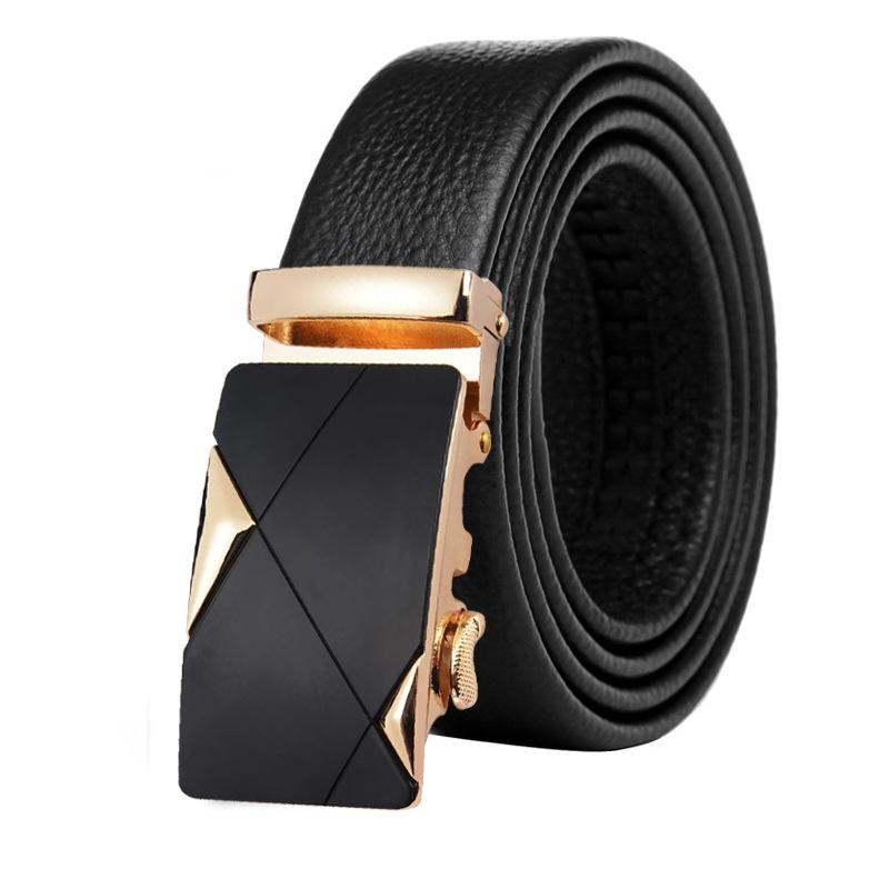 Men'S Belt Leather Automatic Buckle Business Middle-Aged And Young Cowhide Belt Men'S Casual Trendy Belt