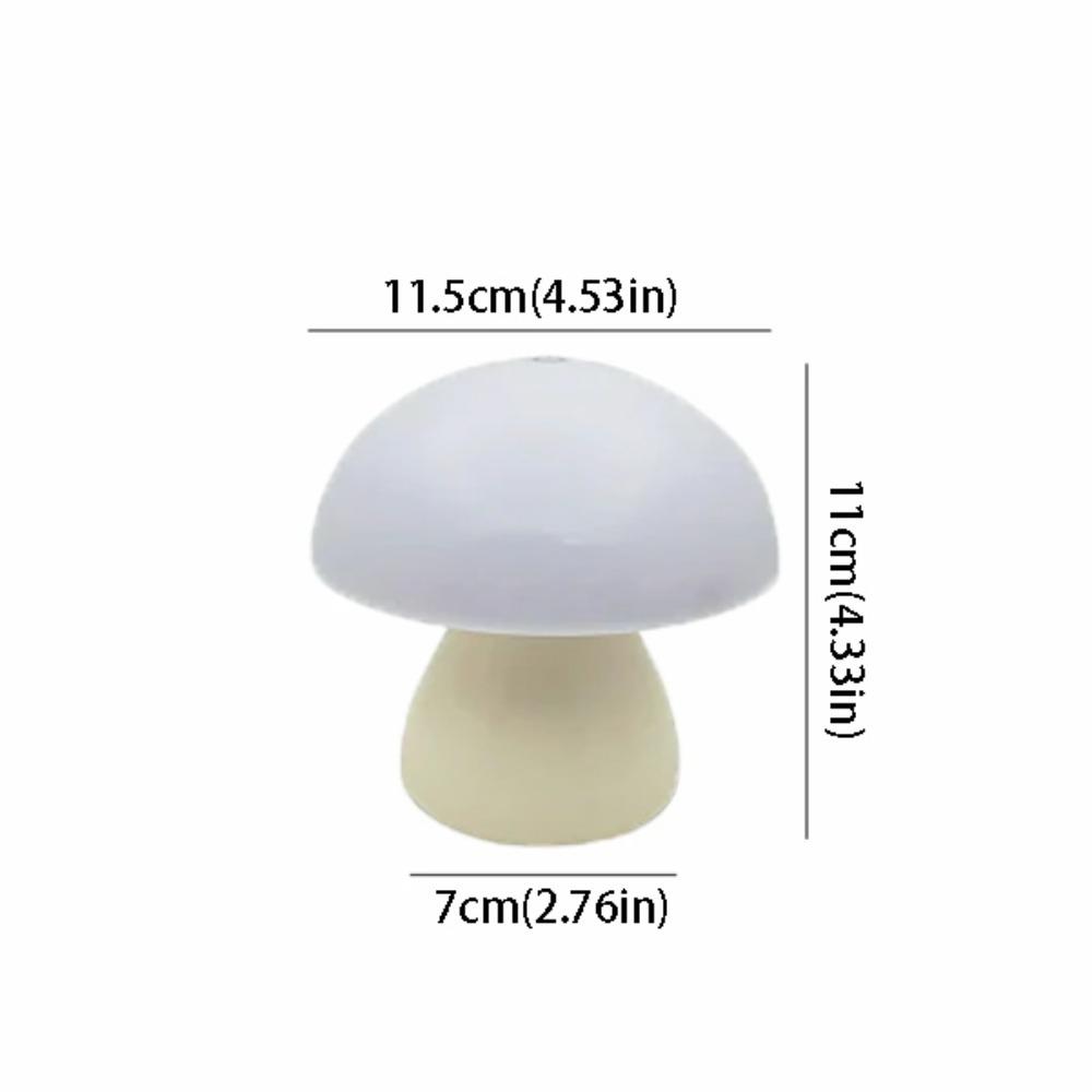 Warm White Lights Mushroom LED Table Lamp Dimmable Function USB Charging Port USB Charging Night Light Touch Control