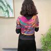 Autumn and Winter New Fashion Fake Two-piece Printed Western-style Long-sleeved Half Turtleneck Bottoming Shirt Top