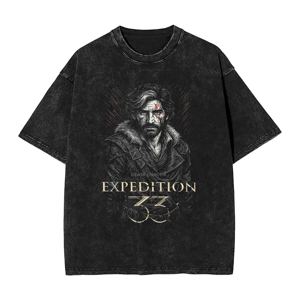 Gustave Clair Obscur Expedition 33 Videohra Tričko Vintage Prané Bavlněné Tričko Pánské Dámské Oblečení Letní Trička s Krátkým Rukávem