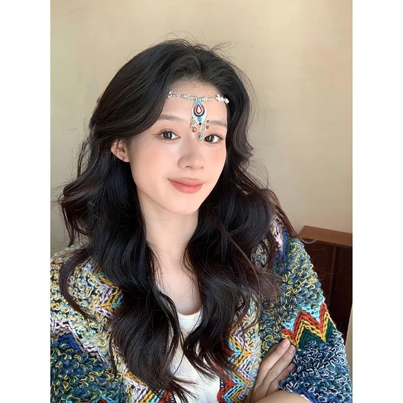Bohemian Princess Tassel Forehead Pendant - Exotic Ethnic Style Hair Accessory