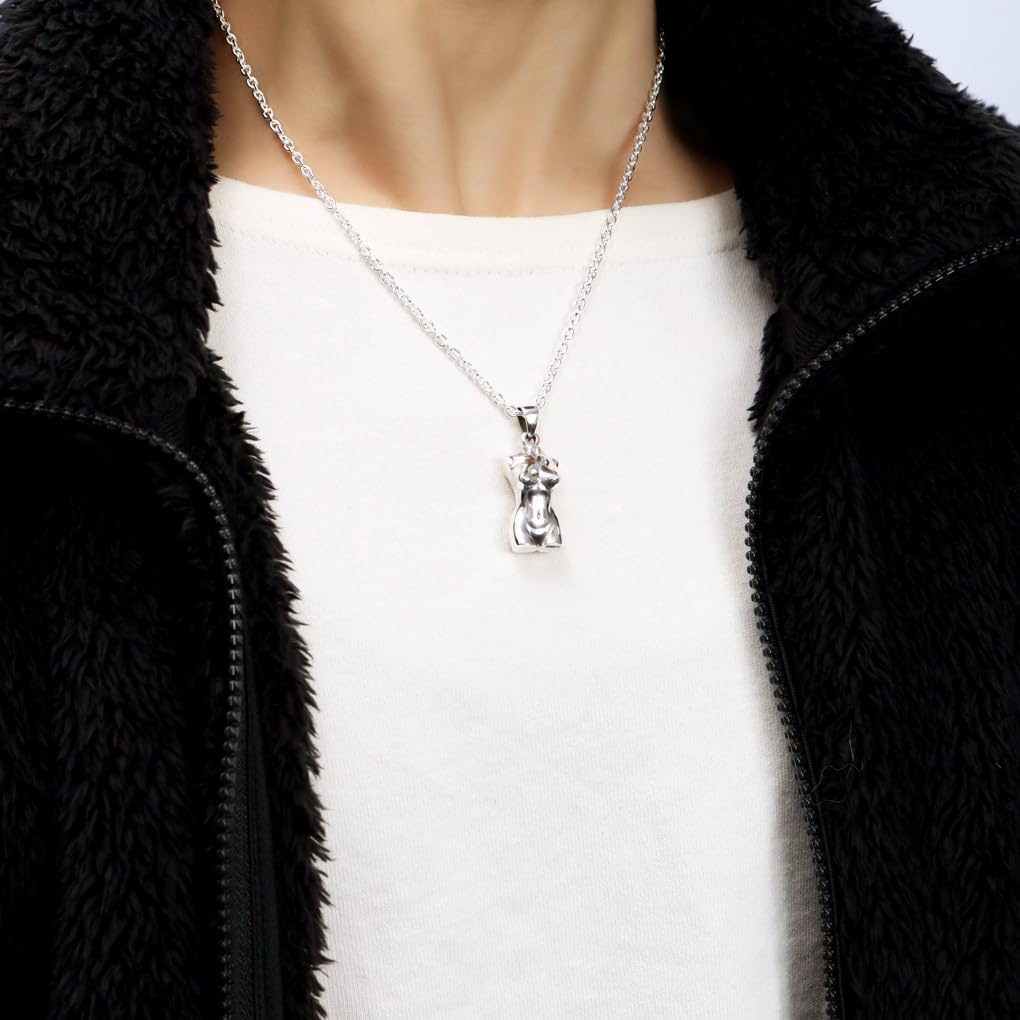 [Shinjuku Gin no Kura] 3D Nude Statue Silver 925 Pendant (No Chain) Charm Nude Beauty Goddess Torso Statue Men's Unique Necklace Motif