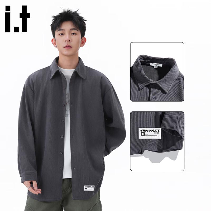 CHOCOOLATEit Men's Corduroy Long-Sleeve Shirt Jacket