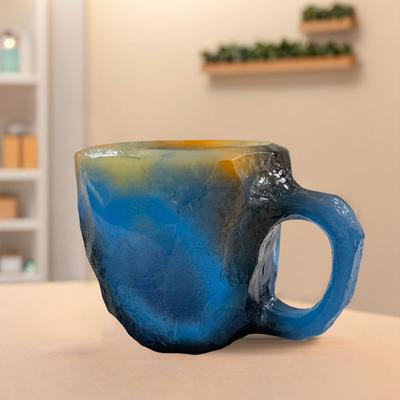 Imitation Mineral Crystal Coffee Mugs Colorful ResinFake Crystal Mug Exquisite Elegant Imitation Mineral Cup for Milk Coffee Tea