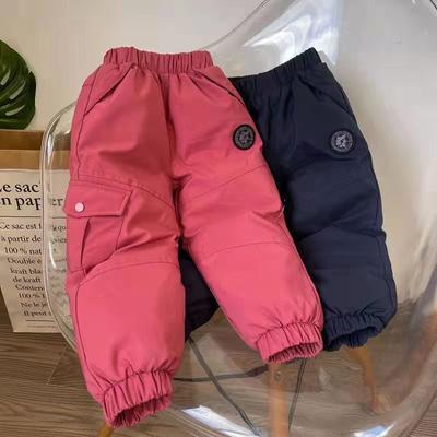 Children's Winter Down Pants Boys Girls Down Pants Work Pants Thickened Warm Pant Long