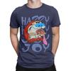 T-shirt Ren And Stimpy Happy Happy Joy Joy T-shirts de Plage Unisexes Coton Col Rond T-shirts Oversize Manches Courtes Y2k Rétro T-shirt