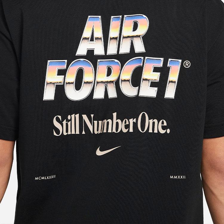 Nike Letter Print Straight-Cut Crew Neck T-Shirt Men Tops Black DR5756-010