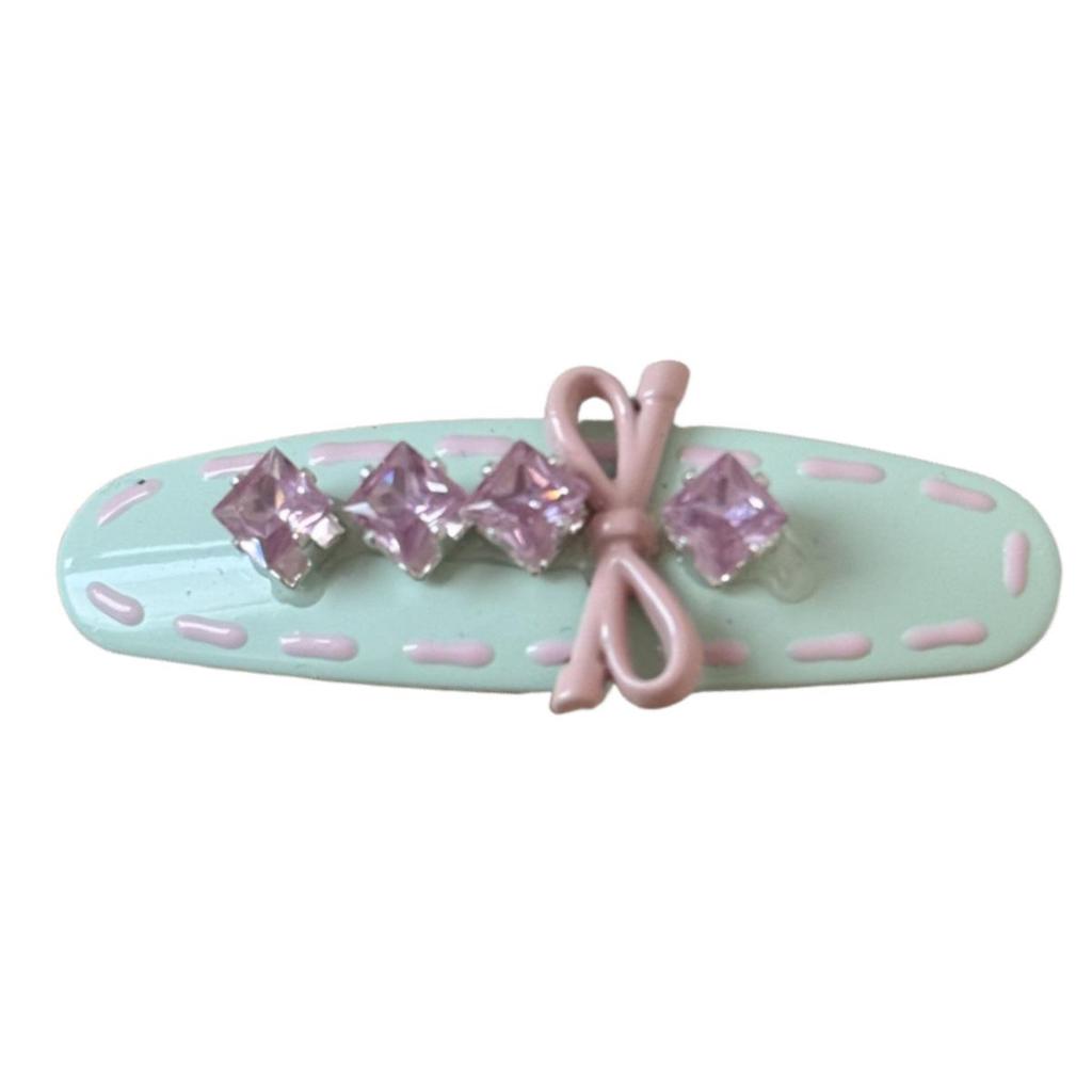 Forest Style Exquisite Crystal Duckbill Hair Clip – High-End Temperament Hairpin for Bangs and Flyaways