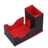 Dice Tower and Tray PU Leather Foldable Portable Dice Rolling Tower with Dice for Tabletop Games Black Red