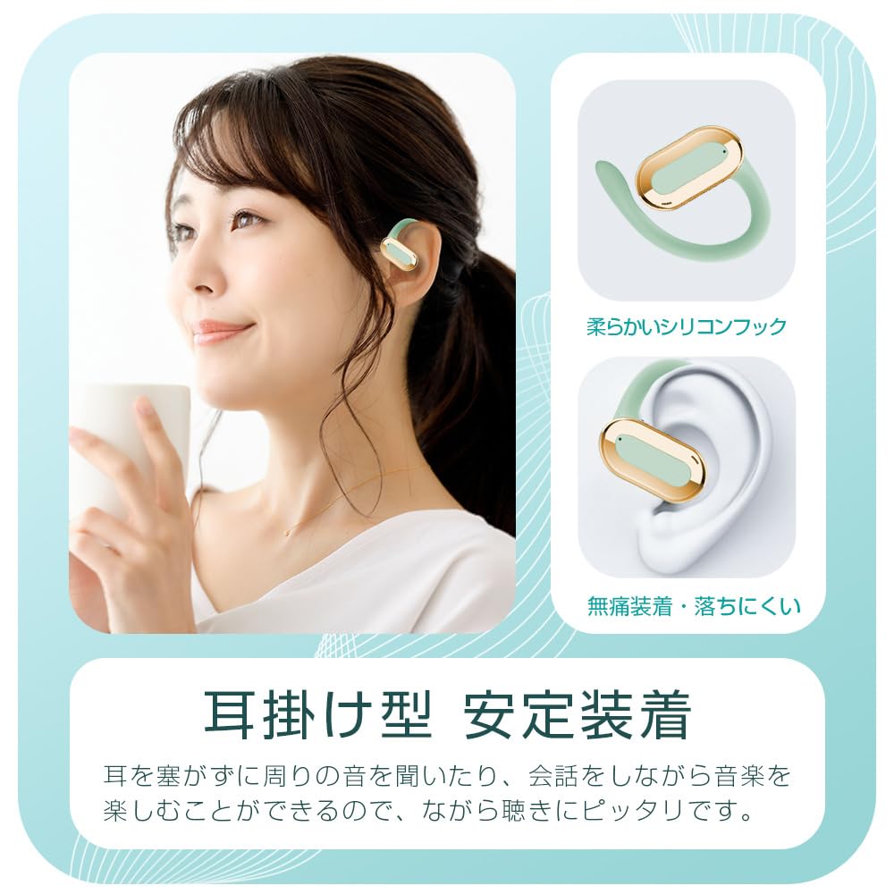 [New for 2025] SluB True Wireless Earbuds, Bluetooth 5.3 Headset, Air Conduction Earbuds, Ear-Hook, Hi-Fi Sound Quality, Easy Operation, Wireless,