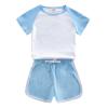 Kinder Color-Block Baumwoll-Sommer-Set - Kurzarm-Hauskleidung für Jungen & Mädchen