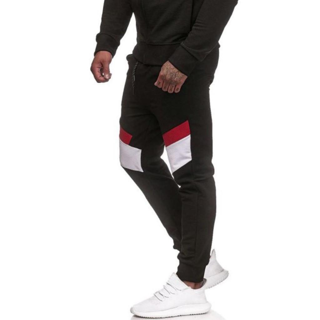 Men/'s Casual Sport Pants Slim Fit Patchwork Trousers Running Joggers Sweatpants