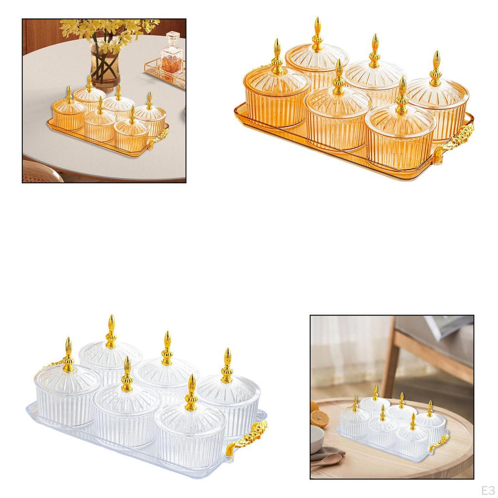 Divided Serving Tray Dish Dustproof Multifunctional with Lid Storage Container for Living Room