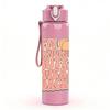 1PC Tea Drinker Cozy Quote Text 750ml Color Plastic Sports Water Bottle Leakproof Flip Straw Lid Suitable for Sports Office Home Use