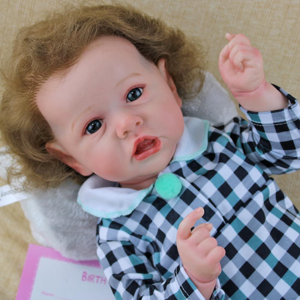 55 cm Vaskbar naturtro Myk Håndmalt Simulering Baby Reborn Dukke Barn Følger med Lek Dukke