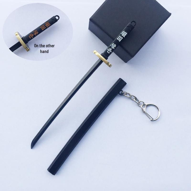 Demon Slayer Tanjiro Giyu Shinobu Nichirin Sword Keychain with Sheath, 17cm Alloy Model