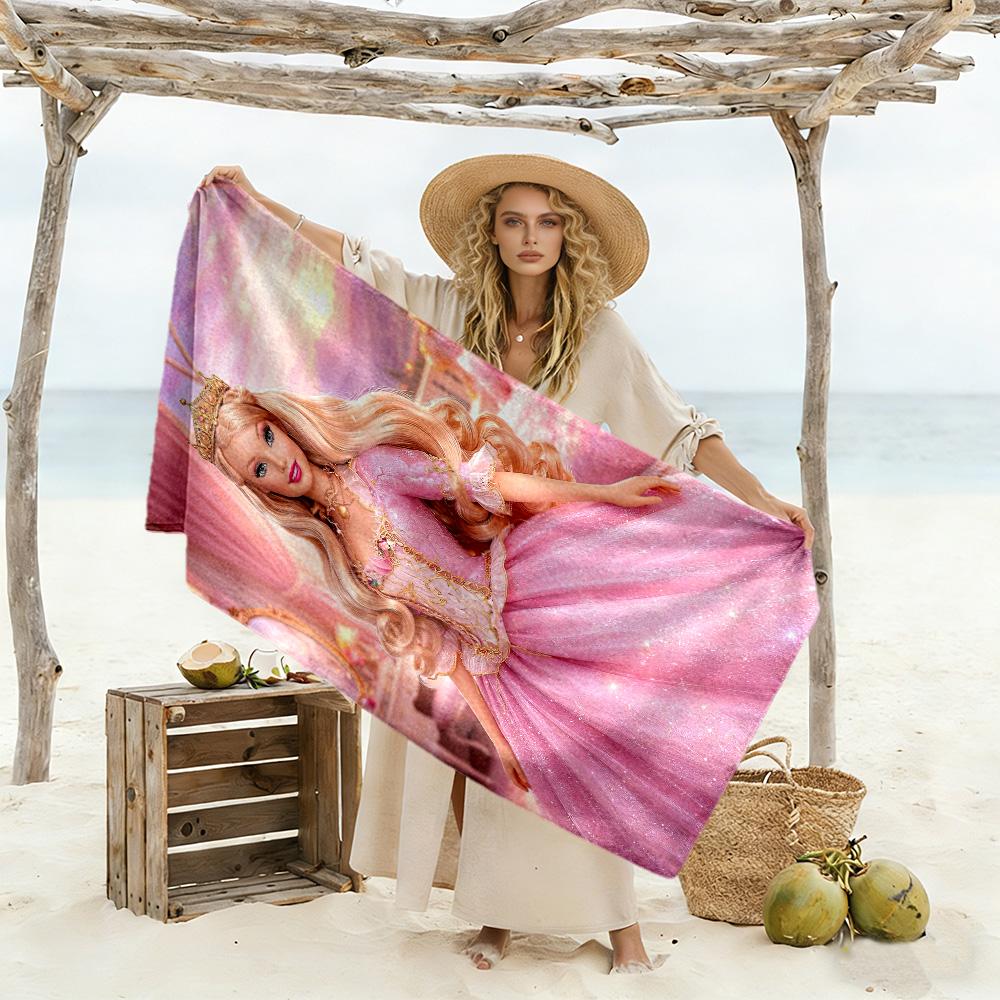Barbie3 Beach Towel Super Soft Microfiber Quickdry Fabric Comfortable Lightweight