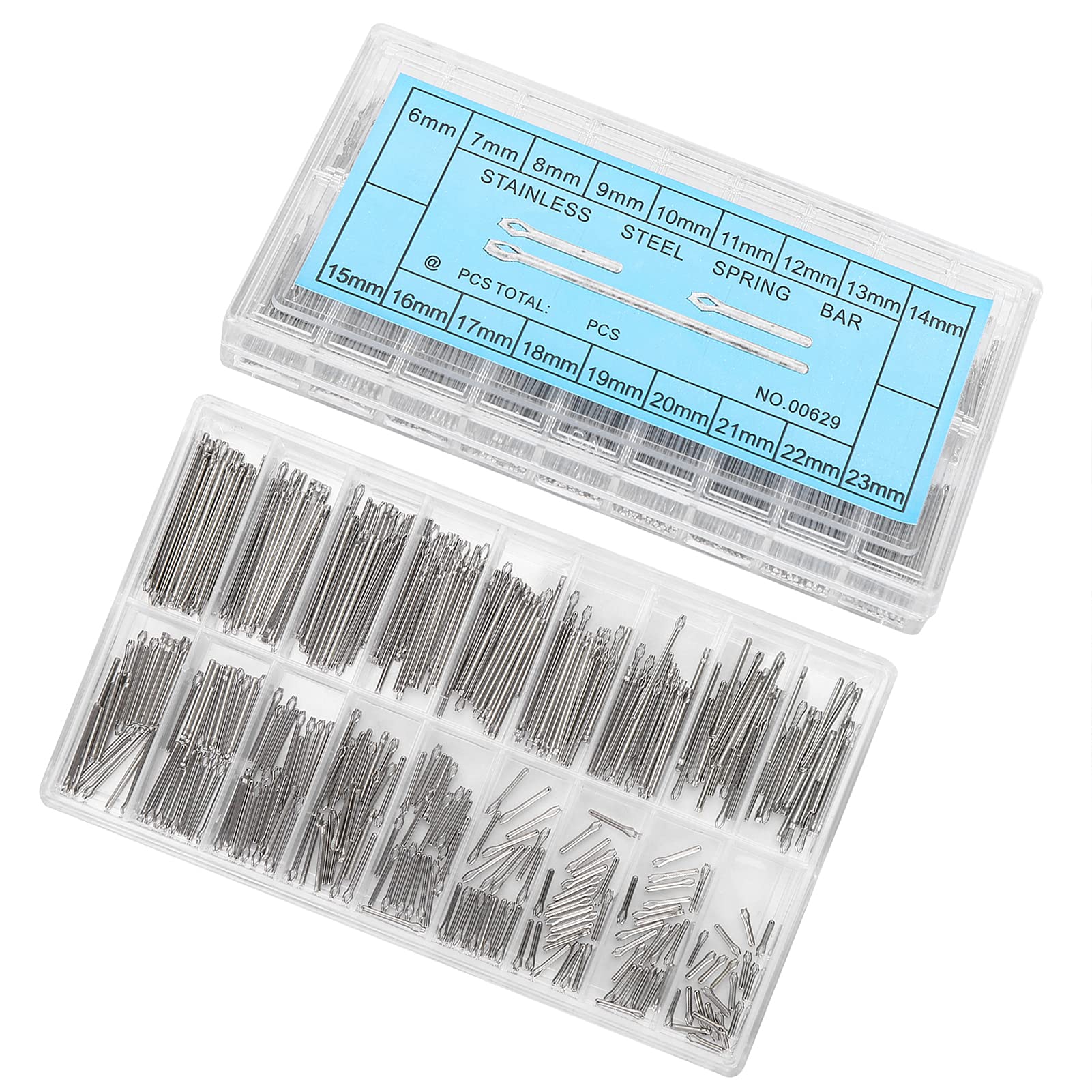 

Набір шпильок для годинника, 360 штук, нержавіюча сталь, 6-23 мм, 18 розмірів, для ремінців годинника, годинникар