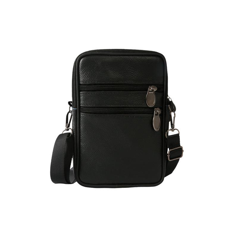 Genuine Leather Men's Vertical Crossbody Phone Waist Bag with Belt Loop (8-Inch)