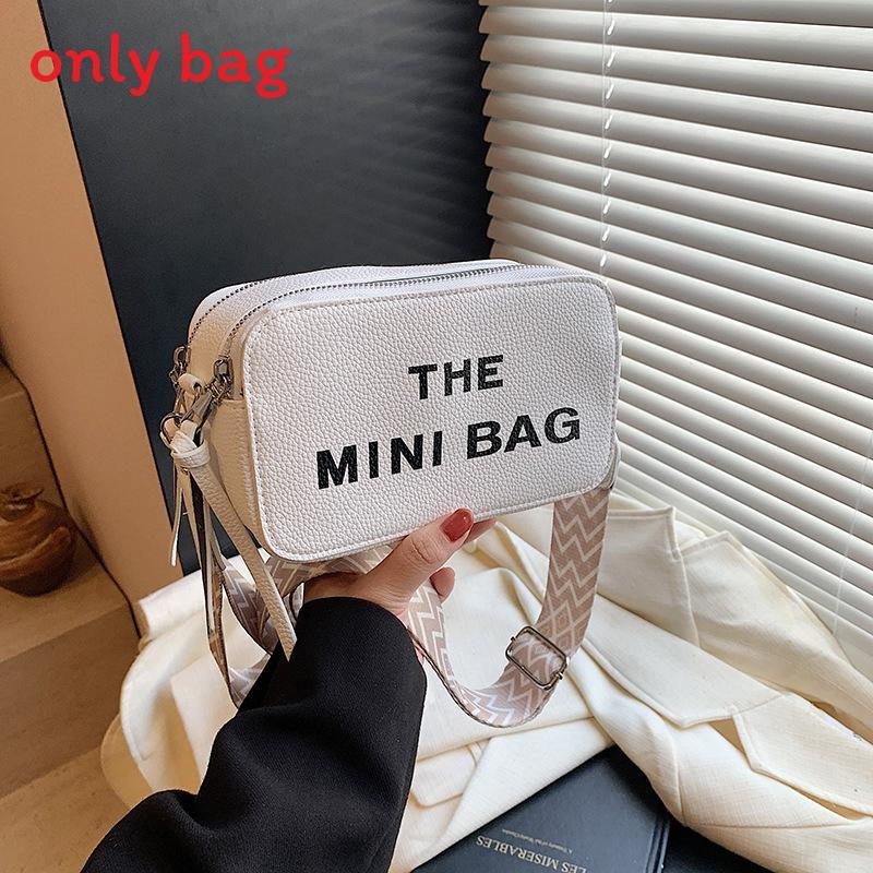 Simple Solid Color Gold Letter Printed Women Large Capacity Casual Shoulder Bag For Casual Daily Use
