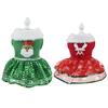 Christmas Pet Dress Dog Skirts Holiday Party New Year Christmas Dress Up Classic Dress Green Red Pet Decoration  Pet Clothes
