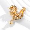 Trendy Alloy Rooster Brooch Pin For Chinese Zodiacs Enthusiasts Perfect For Festival Outfits And Casual Looks