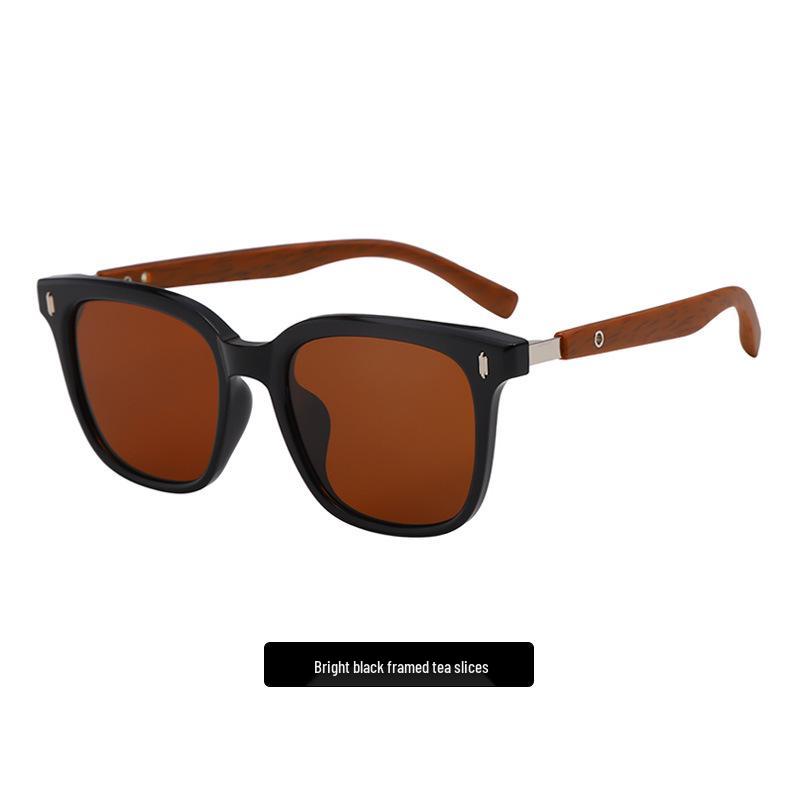 Wood Grain Leg Sunglasses for Small Faces - Women's Polarized High-Definition UV Protection for Driving