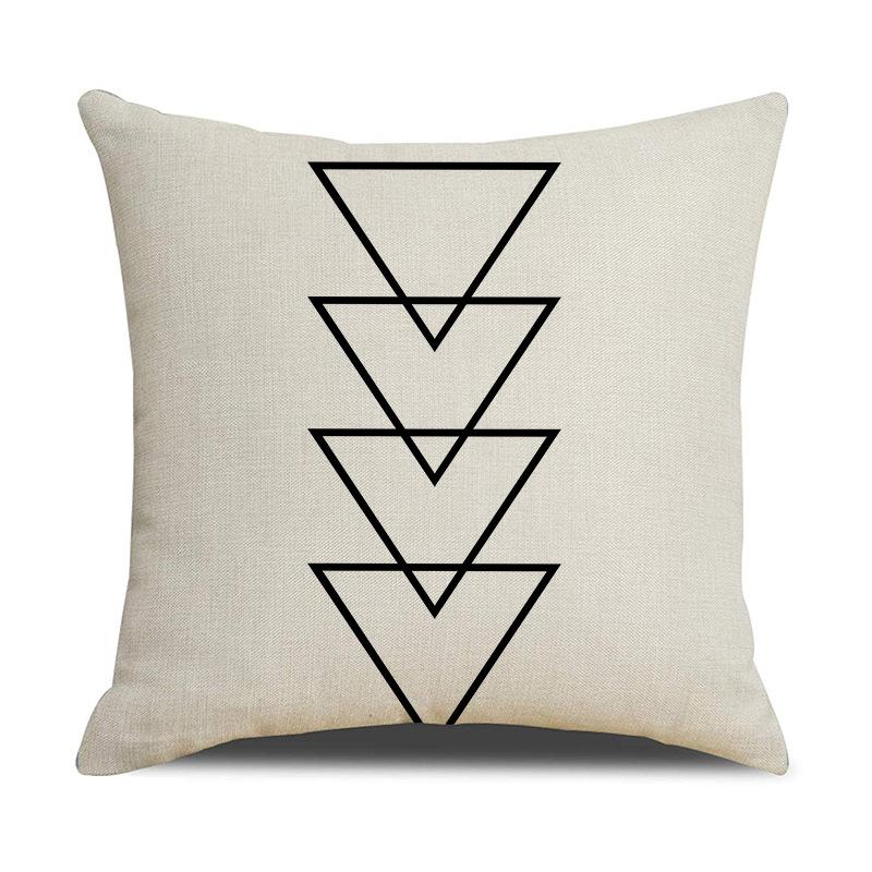 

New Black and White Letter Pillowcase Office Sofa Living Room Decoration Linen Cushion 45 * 45Cm-linen (excluding pillow core)