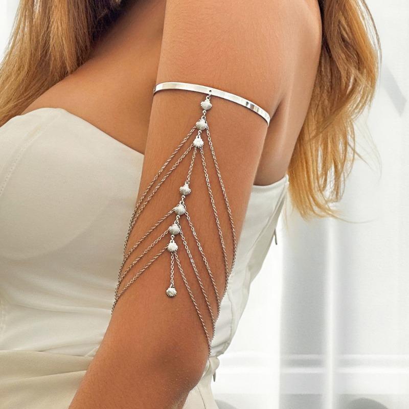 2024 Nytt mode Flerlagers tofsar Armkedja Dam Sexiga Kristallstjärnor Långa Kedjor Armband Kroppssmycken