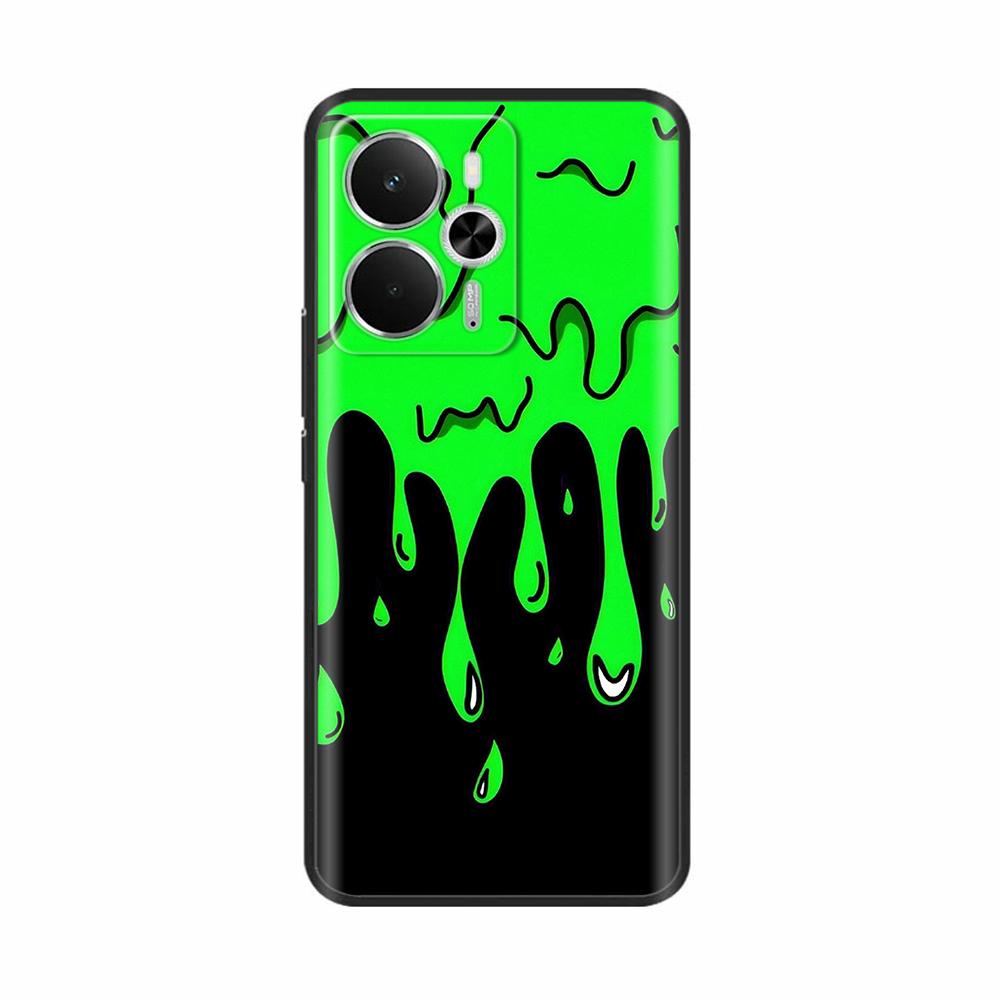 För Realme 14 5G Fodral Mjuk Matt Silikon Baksideskydd För Realme 14T Fundas Realme14 Tecknade Blommor Fodral för Realme 14T