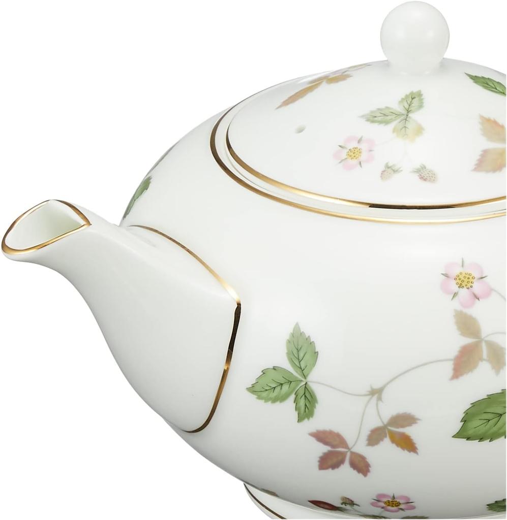 [Wedgwood Official Wedding Gift Wrapping] Wild Strawberry Teapot, Small, 600ml, Wedding Tableware, Gift for the Bride and Groom, aB50105506980,