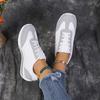 Large-sized White Sneakers, Women's Shoes, Flat Sneakers, New Spring 2025 Korean-style Fashionable Sports Shoes, Versatile and Lightweight