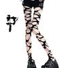 Y2K Gothic Punk Black Fishnet Stockings: Ripped Style Women's Hot Base Pantyhose