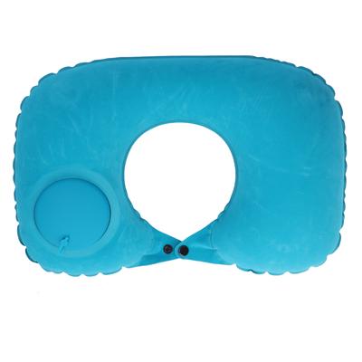 Inflatable Air Pillow U Shaped Press Inflation Mint Green for Airplane Car Office Home